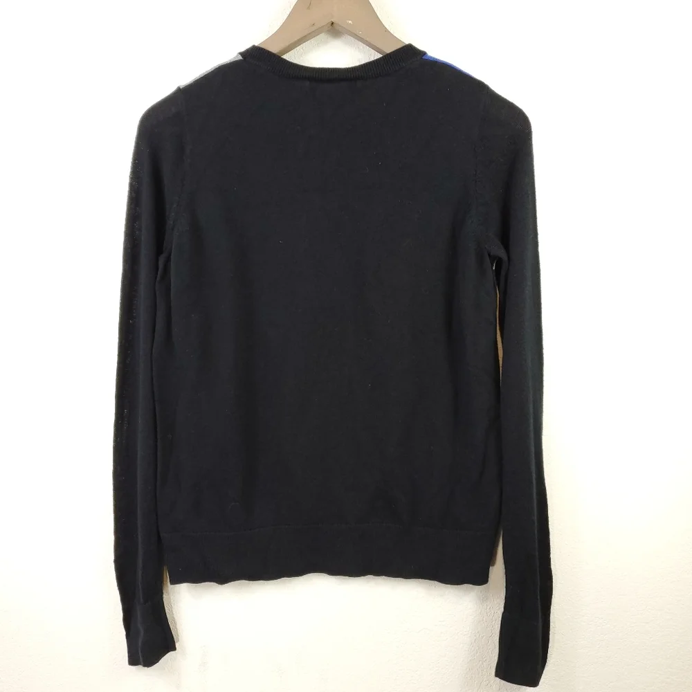 Trouve Men's Patchwork Black Pullover Sweater - Picture 6 of 7